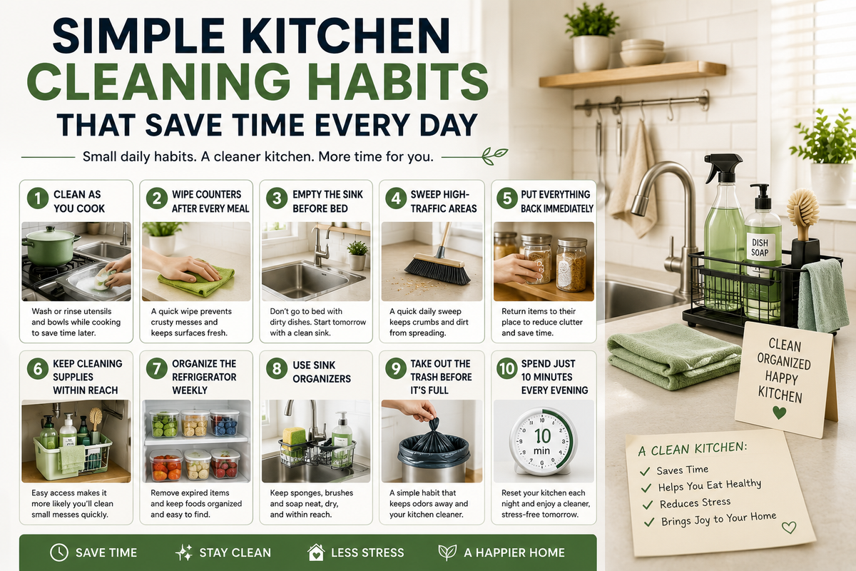 Simple Kitchen Cleaning Habits That Save Time Every Day