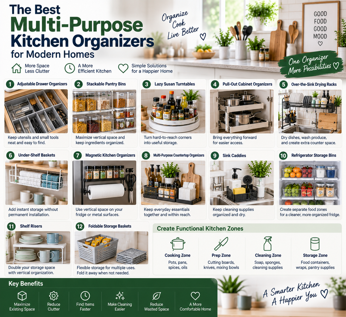 The Best Multi-Purpose Kitchen Organizers for Modern Homes
