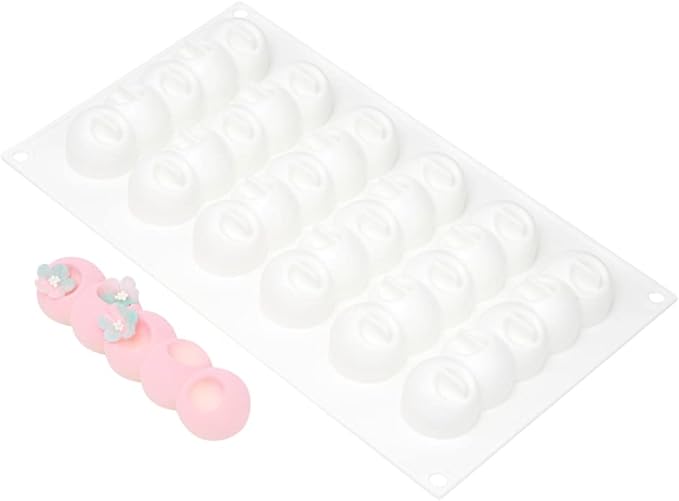 Pastry Tek 6 Cavities Flower Mold, 1 Oven-Ready Flower Chocolate Mold - Flexible, Freezable, White Silicone Flower Candy Mold, Easy Release, For Baking - Restaurantware