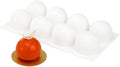 Restaurantware-Pastry Tek 8 Cavities Ball Mold, 1 Oven-Ready Chocolate Mold - Flexible, Freezable, White Silicone Baking Mold, Easy Release, For Making Candies or Chocolates