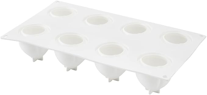 Restaurantware-Pastry Tek 8 Cavities Fruit Mold, 1 Oven-Ready Dessert Mold - Flexible, Freezable, White Silicone 3D Candy Mold, Easy Release, For Baking