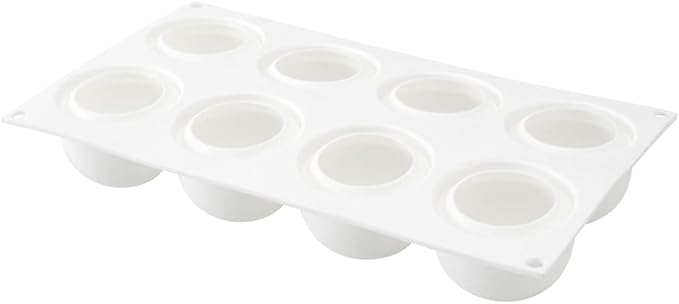 Restaurantware-Pastry Tek 8 Cavities Ball Mold, 1 Oven-Ready Chocolate Mold - Flexible, Freezable, White Silicone Baking Mold, Easy Release, For Making Candies or Chocolates