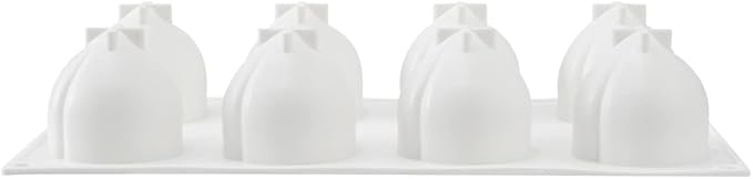 Restaurantware-Pastry Tek 8 Cavities Fruit Mold, 1 Oven-Ready Dessert Mold - Flexible, Freezable, White Silicone 3D Candy Mold, Easy Release, For Baking