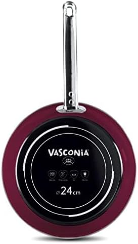 Vasconia Elegance 10-Piece Cookware Set for Most Stove Tops - Dishwasher, Grill & Oven Safe up to 480℉ (Enamel on Steel) Quick & Even Heat Distribution, Nonstick Interior, Stainless Handles (Dark Red)