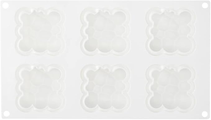 Restaurantware Pastry Tek 6 Cavity Cloud Molds, 10 Oven-Ready Bubble Cake Molds - Flexible, Freezable, White Silicone, Easy Release, For Baking