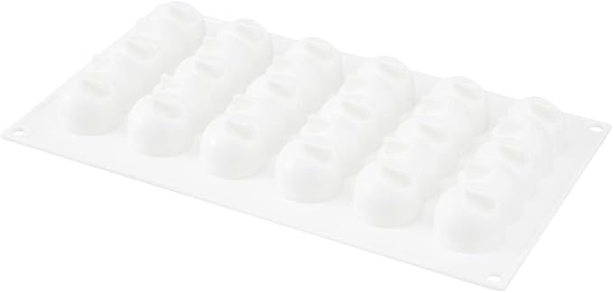 Pastry Tek 6 Cavities Flower Mold, 1 Oven-Ready Flower Chocolate Mold - Flexible, Freezable, White Silicone Flower Candy Mold, Easy Release, For Baking - Restaurantware