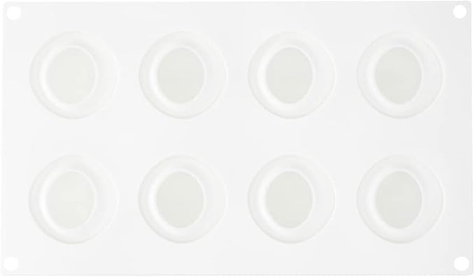 Restaurantware-Pastry Tek 8 Cavities Strawberry Silicone Mold, 1 Oven-Ready Strawberry Mold - Flexible, Freezable, White Silicone Fruit Silicone Mold, Easy Release, For Baking