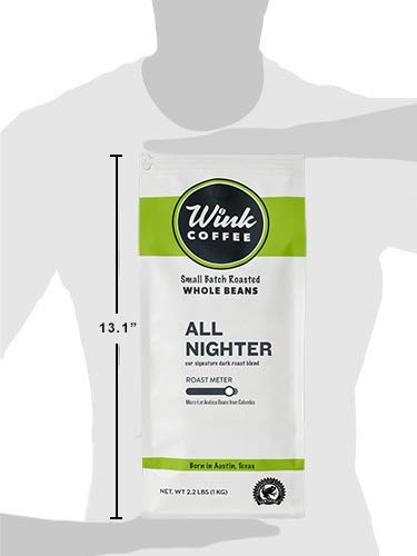 Wink Coffee Super Crema Espresso - 100% Arabica Whole Bean Coffee - Large 2.2 Pound Bag - Colombian Single Origin - Rich, Smooth, Full Bodied and Complex, Sustainable Sourcing