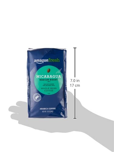 AmazonFresh Direct Trade Nicaragua Whole Bean Coffee, Medium Roast, 12 Ounce (Pack of 2)
