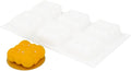 Restaurantware Pastry Tek 6 Cavity Cloud Molds, 10 Oven-Ready Bubble Cake Molds - Flexible, Freezable, White Silicone, Easy Release, For Baking
