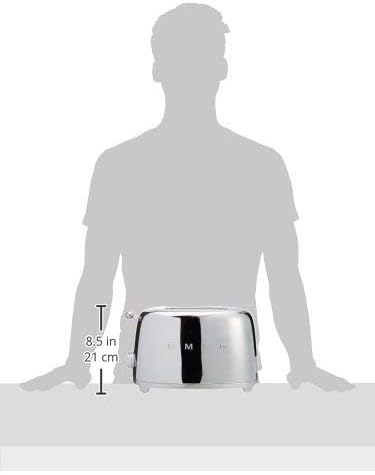 SMEG 2 Slice Toaster with 6 Presets and Defrost Function and Removable Crumb Tray TSF01SSUS, Stainless Steel