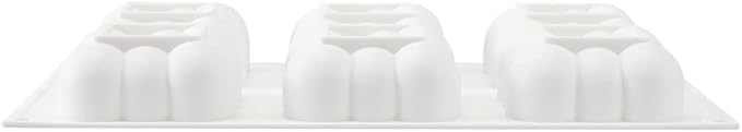 Restaurantware Pastry Tek 6 Cavity Cloud Molds, 10 Oven-Ready Bubble Cake Molds - Flexible, Freezable, White Silicone, Easy Release, For Baking