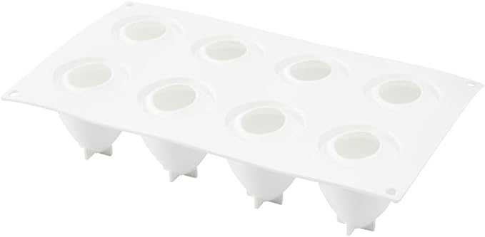 Restaurantware-Pastry Tek 8 Cavities Strawberry Silicone Mold, 1 Oven-Ready Strawberry Mold - Flexible, Freezable, White Silicone Fruit Silicone Mold, Easy Release, For Baking
