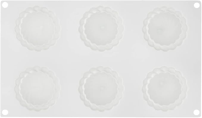 Pastry Tek 6 Cavities Spiral Silicone Mold, 1 Oven-Ready Spiral Mold - Flexible, Freezable, White Silicone Spiral Jello Mold, Easy Release, For Baking - Restaurantware