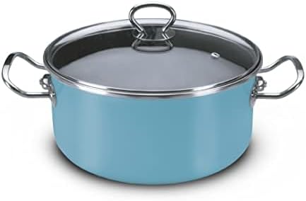 Vasconia Elegance 10-Piece Cookware Set for Most Stove Tops - Dishwasher, Grill & Oven Safe up to 480℉ (Enamel on Steel) Quick & Even Heat Distribution, Nonstick Interior, Stainless Handles (Teal)