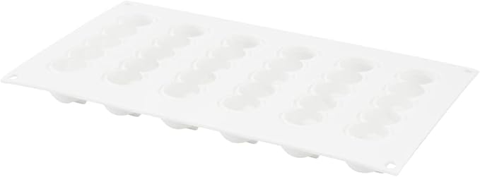 Pastry Tek 6 Cavities Flower Mold, 1 Oven-Ready Flower Chocolate Mold - Flexible, Freezable, White Silicone Flower Candy Mold, Easy Release, For Baking - Restaurantware