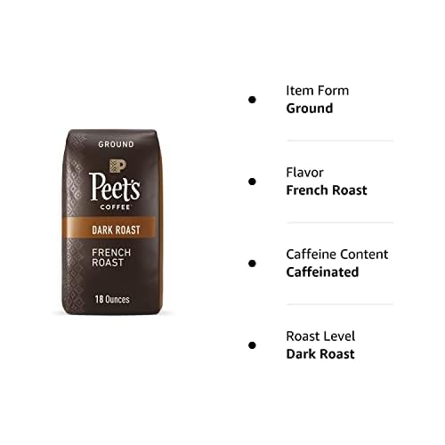 Peet's Coffee, Dark Roast Ground Coffee - French Roast 18 Ounce Bag