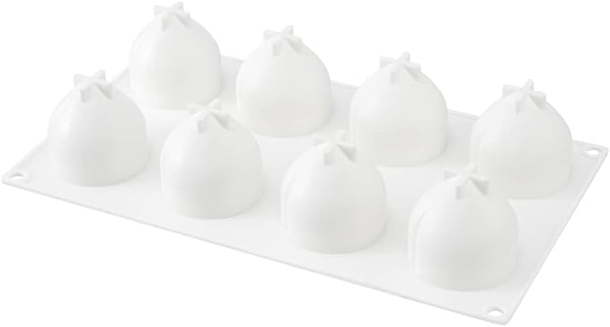 Restaurantware-Pastry Tek 8 Cavities Fruit Mold, 1 Oven-Ready Dessert Mold - Flexible, Freezable, White Silicone 3D Candy Mold, Easy Release, For Baking