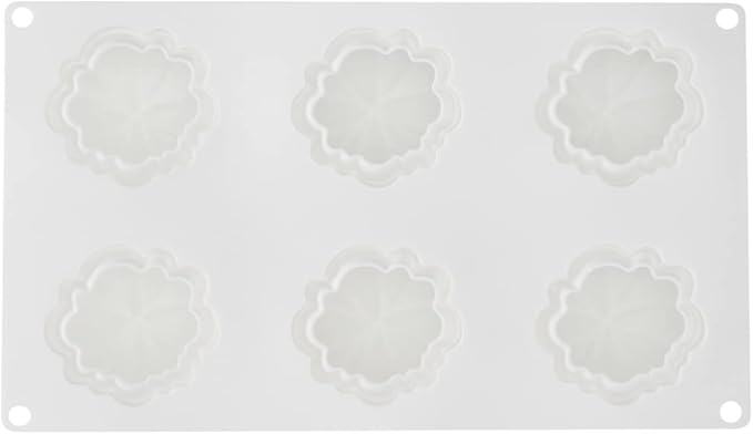 Restaurantware-Pastry Tek 6 Cavities Pumpkin Cake Mold, 1 Oven-Ready 3D Pumpkin Mold - Flexible, Freezable, White Silicone Baking Mold, Easy Release, For Baking Treats