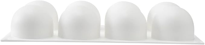 Restaurantware-Pastry Tek 8 Cavities Ball Mold, 1 Oven-Ready Chocolate Mold - Flexible, Freezable, White Silicone Baking Mold, Easy Release, For Making Candies or Chocolates