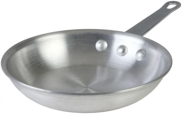 12” Aluminum Frying Pan with Plated Iron Riveted Handle Pan for Restaurants and Cafes Egg Pan Omelet Pans Professional Cookware Commercial Grade Mirror-Finish