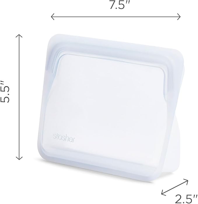 Stasher Premium Silicone Reusable Food Storage Stand-Up Mini Bag, Aqua, Microwave, Sous Vide, Dishwasher, Oven and Freezer Safe, BPA Free, Leak-free, Eco-friendly, 28 Oz