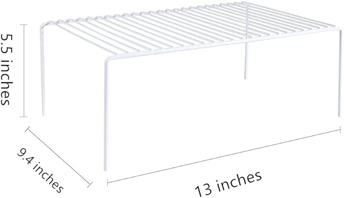 Cabinet Storage Shelf Rack Set of 6, Medium (13 x 9.4 inch) Rustproof Metal Wire Kitchen Cabinet Organizer and Storage, Cupboard Spice Shelf Rack for Plate, Dish, Counter & Pantry Organization