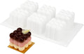 Restaurantware-6 Cavities Pastry & Baking Mold, 1 Oven-Ready 3D Mold - Flexible, Freezable, White Silicone Silicone Mold For Baking, Easy Release, For Chocolate, Cheesecake, Jelly, Or Mousse