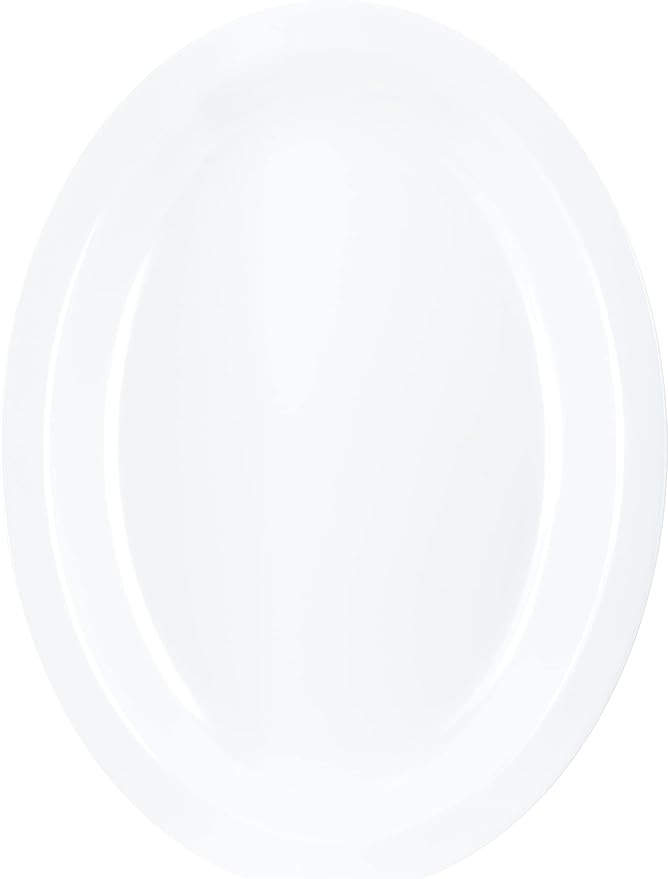 Carlisle FoodService Products Kingline Plastic Oval Platter Oval Tray for Home and Restaurant, Melamine, 12 x 9 Inches, White