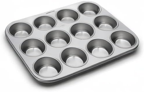 Fox Run Muffin and Cupcake Pan, 12 Standard Cup, Stainless Steel