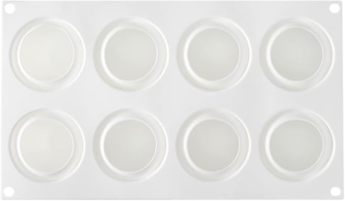 Restaurantware-Pastry Tek 8 Cavities Ball Mold, 1 Oven-Ready Chocolate Mold - Flexible, Freezable, White Silicone Baking Mold, Easy Release, For Making Candies or Chocolates