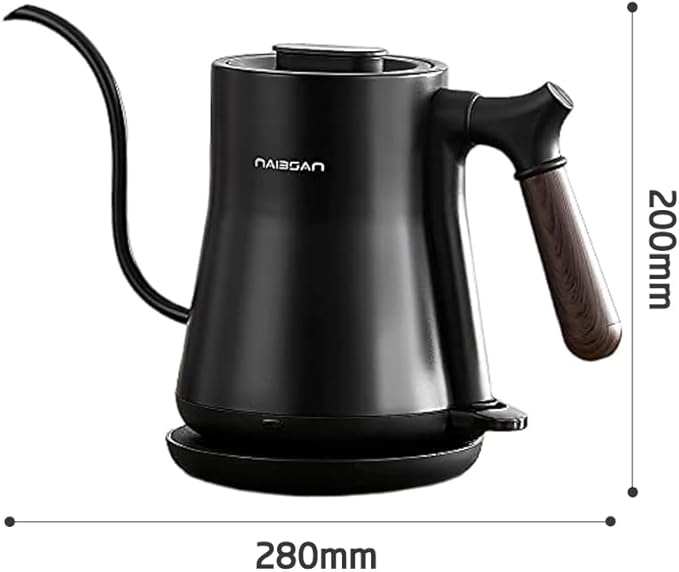 Gooseneck Electric Kettle, 1000W, Pour-over Coffee & Tea, Stainless Steel, Hot Water, 0.8L, Small, Auto Shut-Off & Boil Dry Protection, BPA Free