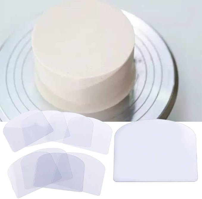 5 Pcs Transparent Transparent Cake Cream Scraper, Flexible Plastic Cake Scraper Decorating Tools, Decorating Clear Icing Smoother Tools for Cake Decoration