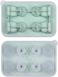 Cute 3D Cat Silicone Ice Cube Tray Mold Cartoon Animal Ice Box BPA-Free (Green)