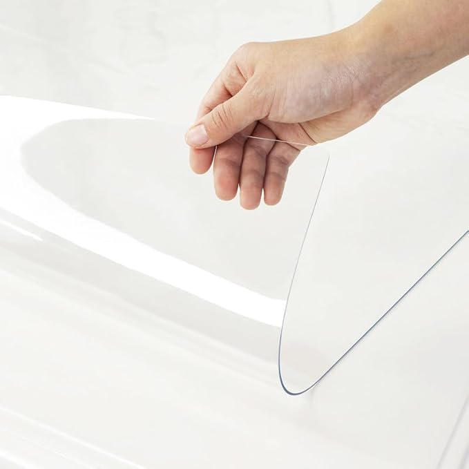 Warmstar Clear Table Cover Protector 38 x 72 Inch,1.5mm Thick Plastic Table Cover Rectangle,PVC Clear Table Protector,Desk Protector Mat for Kitchen, Dresser, Writing Desk，Dining Room Table