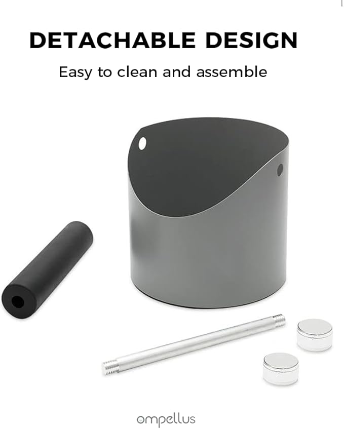 Espresso Knock Box, Large Capacity & Non-Slip Base Coffee Knock Box, Barista Tools, Espresso Machine Accessories (Black-Small)