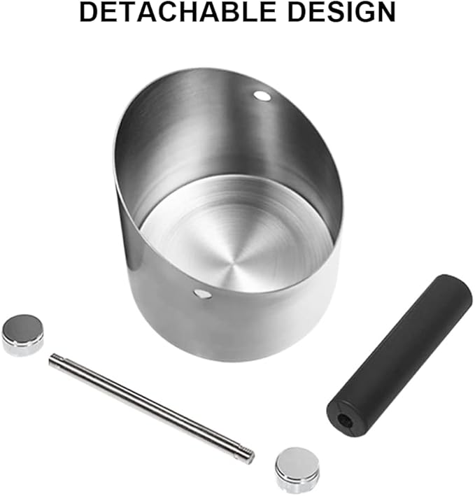 Espresso Knock Box, Large Capacity & Non-Slip Base Coffee Knock Box, Barista Tools, Espresso Machine Accessories (Silver)