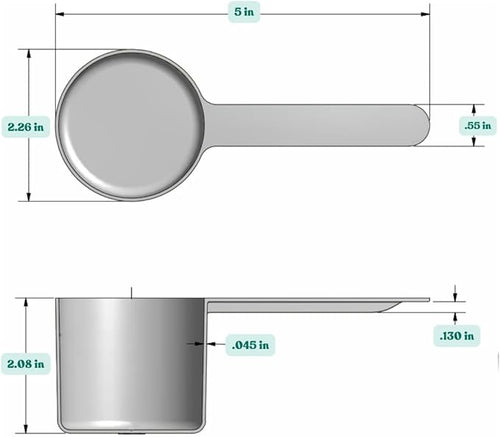1/2 Cup (4 Oz. | 118.4 mL) Long Handle Scoop for Measuring Coffee, Pet Food, Grains, Protein, Spices and Other Dry Goods (Pack of 25)