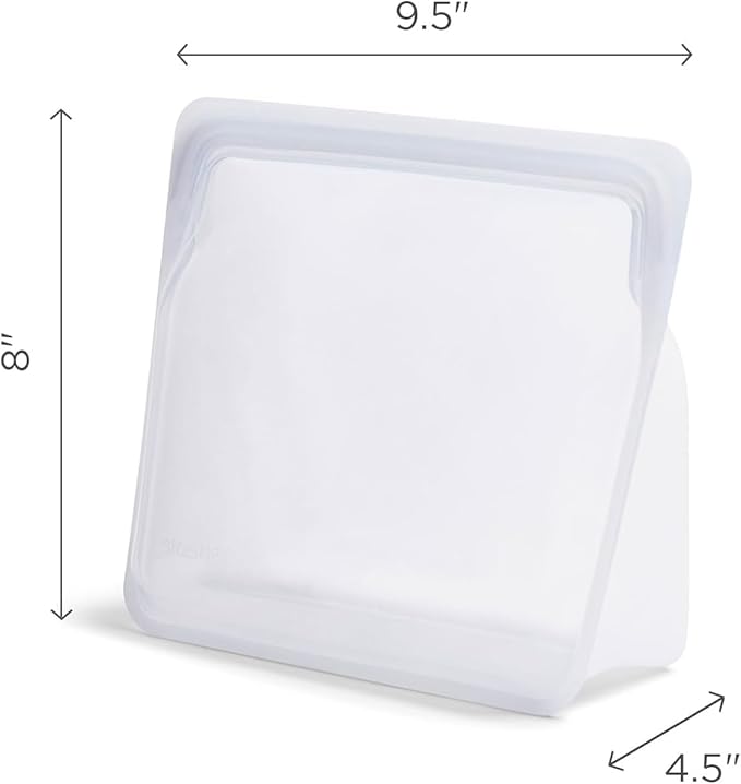 Stasher Premium Silicone Reusable Food Storage Stand-Up Mega Bag, Sea Urchin, Microwave, Sous Vide, Dishwasher, Oven and Freezer Safe, BPA Free, Leak-free, Eco-friendly, 104 Oz