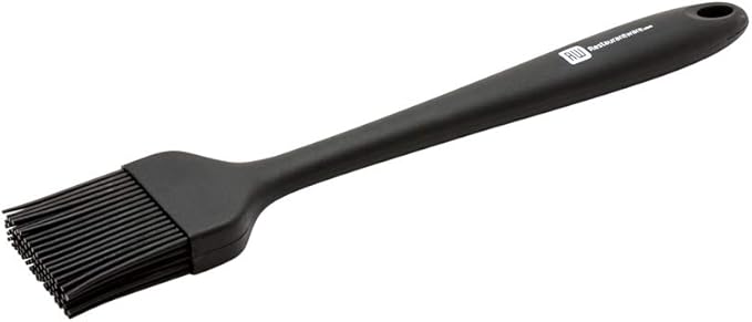 Restaurantware 10.2 Inch Pastry Brush 1 Heat-Resistant Basting Brush - Dishwasher-Safe Hanging Hole Black Silicone Cooking Brush For Spreading Oil Butter Or Sauce