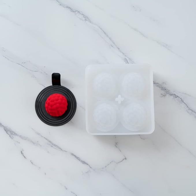 Pastry Tek 4 Cavities Fruit Silicone Molds, 10 Oven-Ready Berry Molds - Flexible, Freezable, White Silicone Lychee Berry Molds, Easy Release, For Baking