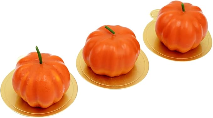 Restaurantware-Pastry Tek 6 Cavities Pumpkin Cake Mold, 1 Oven-Ready 3D Pumpkin Mold - Flexible, Freezable, White Silicone Baking Mold, Easy Release, For Baking Treats