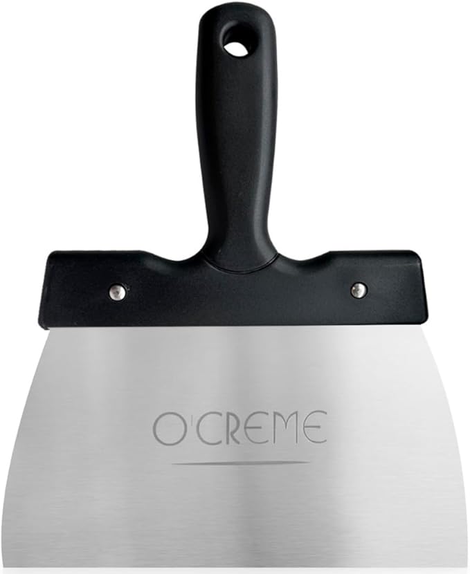 O'Creme Coating Spatula for Chocolate - Stainless Steel Chocolate Thermostat Spatula Dough Scraper (7.9 x 3.9 inch) – Heavy-Duty & Multipurpose Baking Tool, Cake Leveler, Icing Smoother