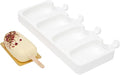 Pastry Tek 4 Cavities Popsicle Mold, 1 Round Cakesicle Mold - Flexible, Freezable, White Silicone Cake Popsicle Mold, Easy Release, For Baking - Restaurantware