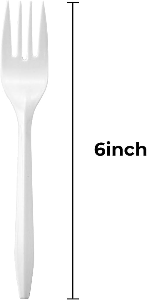 1000PCS Disposable Plastic Forks Silverware Set Bulk Fork White Reusable Heavy Duty Disposable Cutlery Plastic Utensils Flatware for Home Restaurant Party Picnic Camping Travel (Forks-1000pcs)