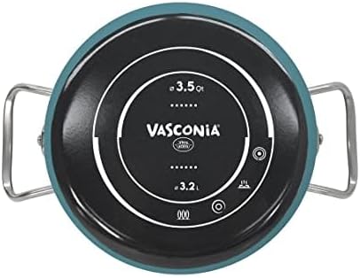 Vasconia Elegance 10-Piece Cookware Set for Most Stove Tops - Dishwasher, Grill & Oven Safe up to 480℉ (Enamel on Steel) Quick & Even Heat Distribution, Nonstick Interior, Stainless Handles (Teal)