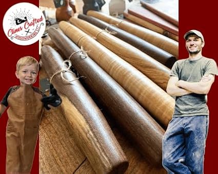 Handmade 20-Inch French Rolling Pin: Tapered Wooden Rolling Pin for Dough, Pastry, Pizza, and Tortilla. Crafted in Kentucky from Maple Wood. Perfect for Baking Enthusiasts.