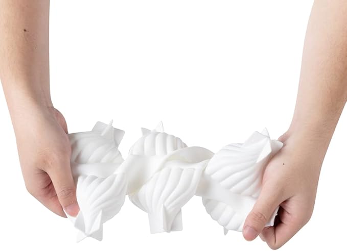 Pastry Tek 6 Cavities Spiral Silicone Mold, 1 Oven-Ready Spiral Mold - Flexible, Freezable, White Silicone Spiral Jello Mold, Easy Release, For Baking - Restaurantware