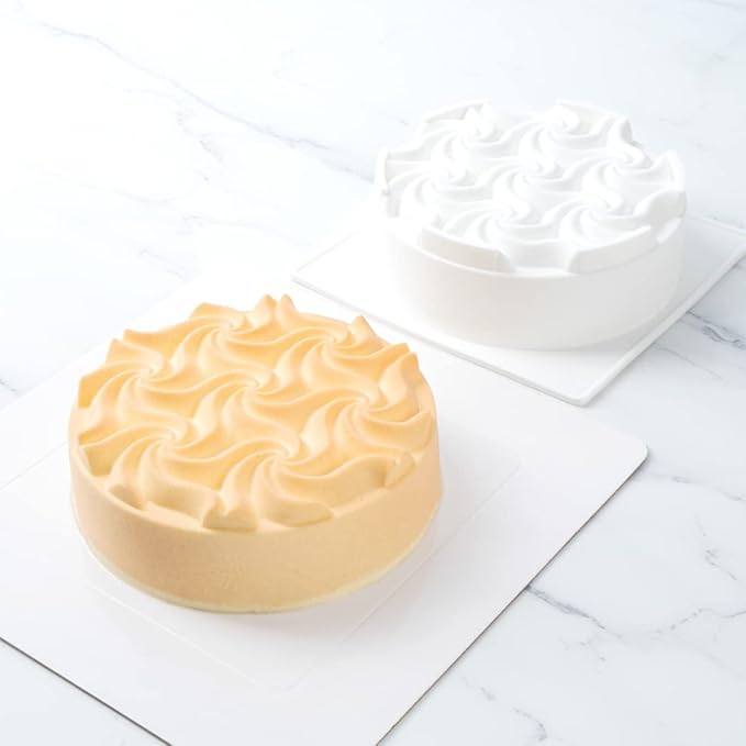 Restaurantware Pastry Tek 6.8 Inch Swirl Cake Pan 1 Oven-Ready Silicone Bundt Cake Pan - Flexible Freezable White Silicone Small Cake Mold Easy Release For Baking Desserts