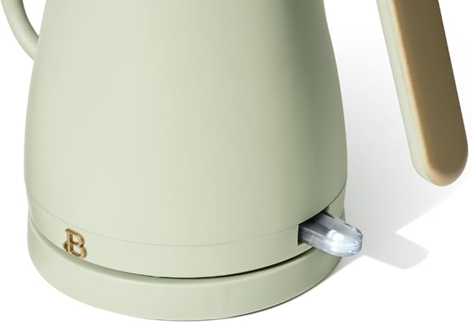 Beautiful 1L Electric Gooseneck Kettle, Precision Pour Spout, 1200W Fast Boil, Auto Shut-Off, Cordless, Stainless Steel, Tea & Coffee Maker with Ergonomic Handle, Matte Finish (Sage Green)